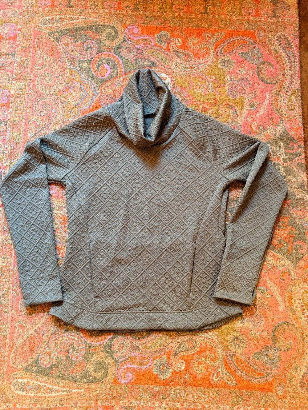 Cowl neck sweater shirt with pockets